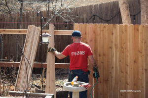 Half finished cedar fence